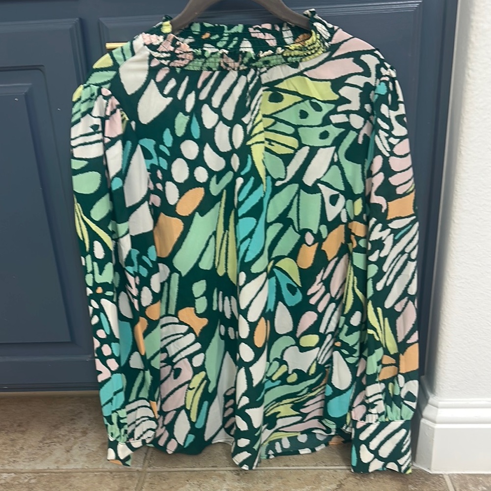 Colorful Abstract Print Blouse